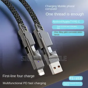 100w Super Fast Charging 4 in 1 Braided Data Cable