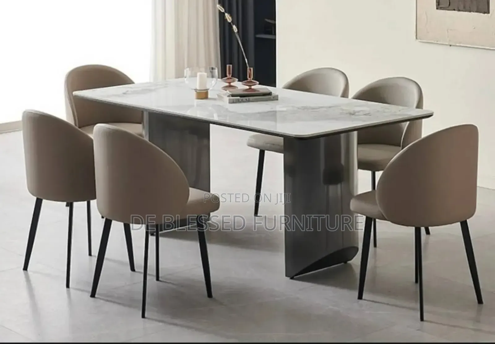 Marble Dining Table and Chairs