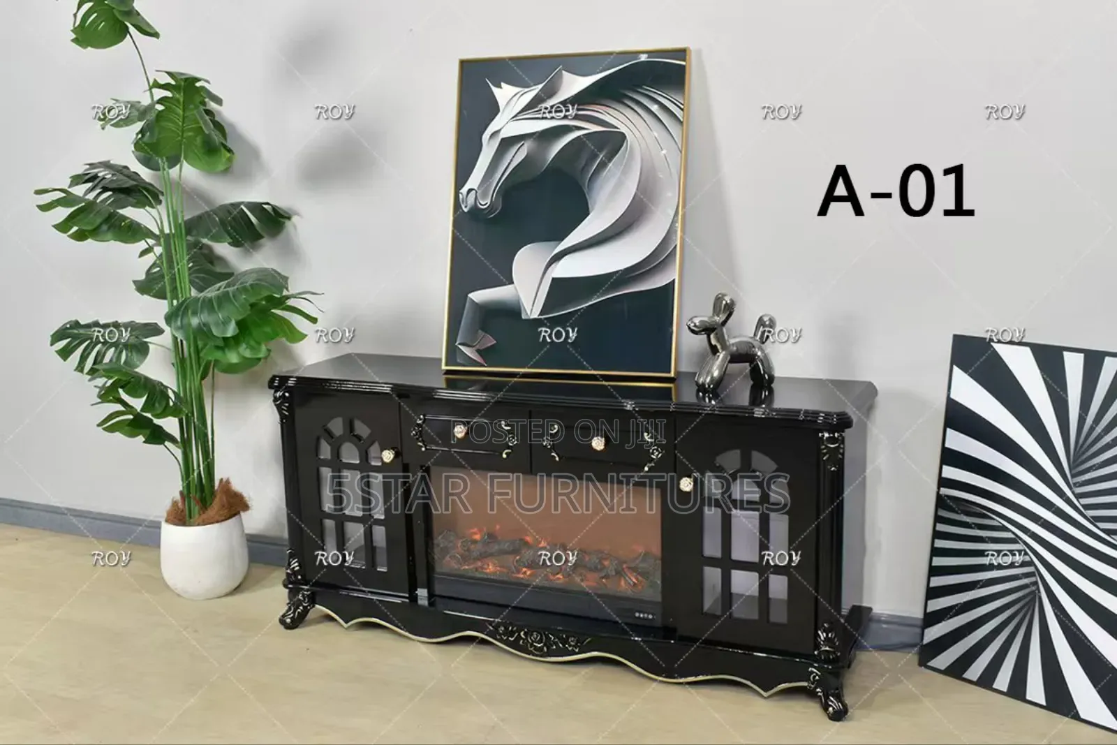 Quality Tv Console With Fireplace