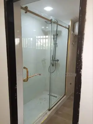 Shower Cubicle Glass With Gold Accessories