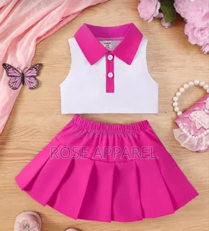 A Skirt and Armless Collared Top