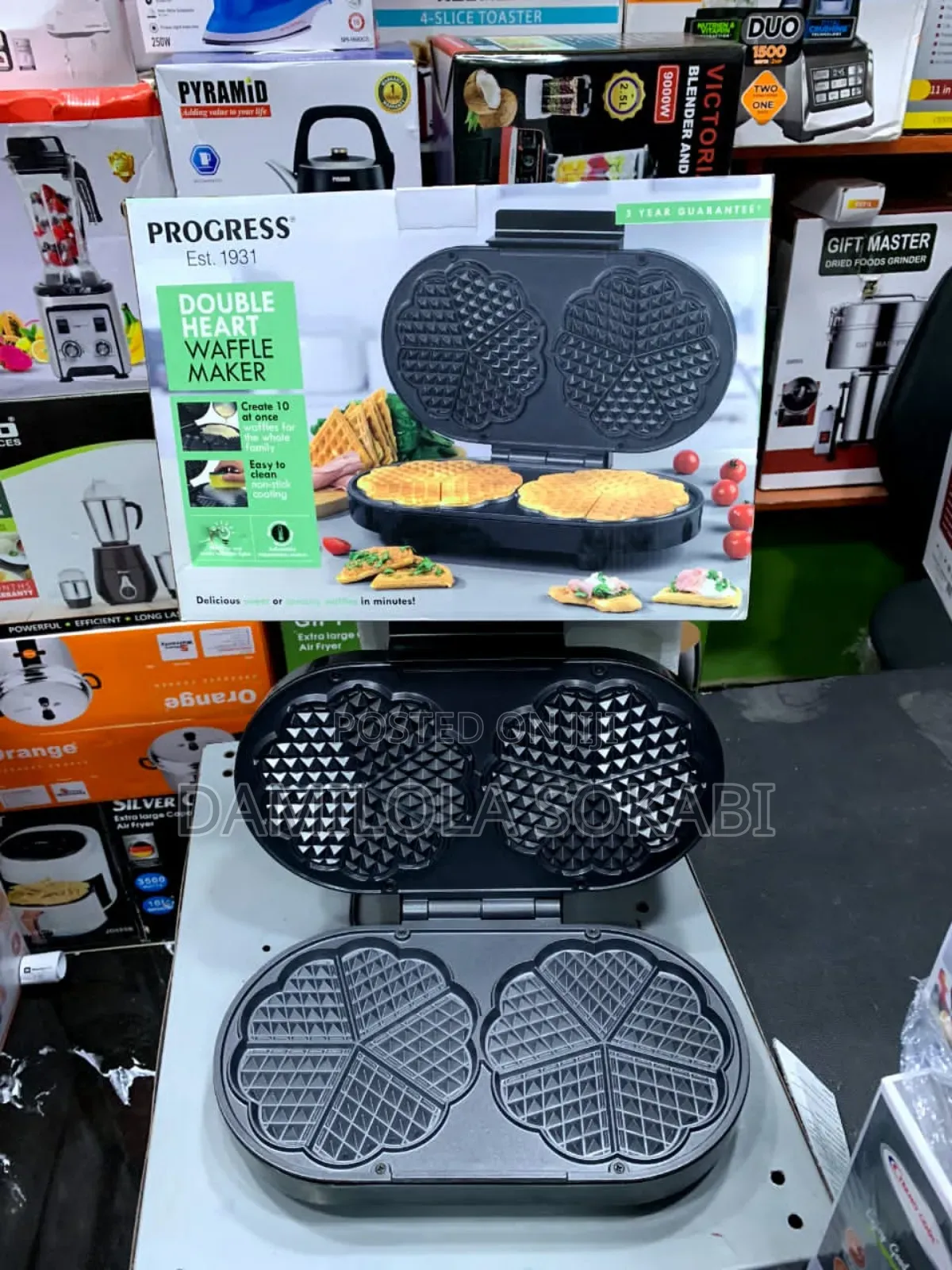 Double Heart Waffle Maker