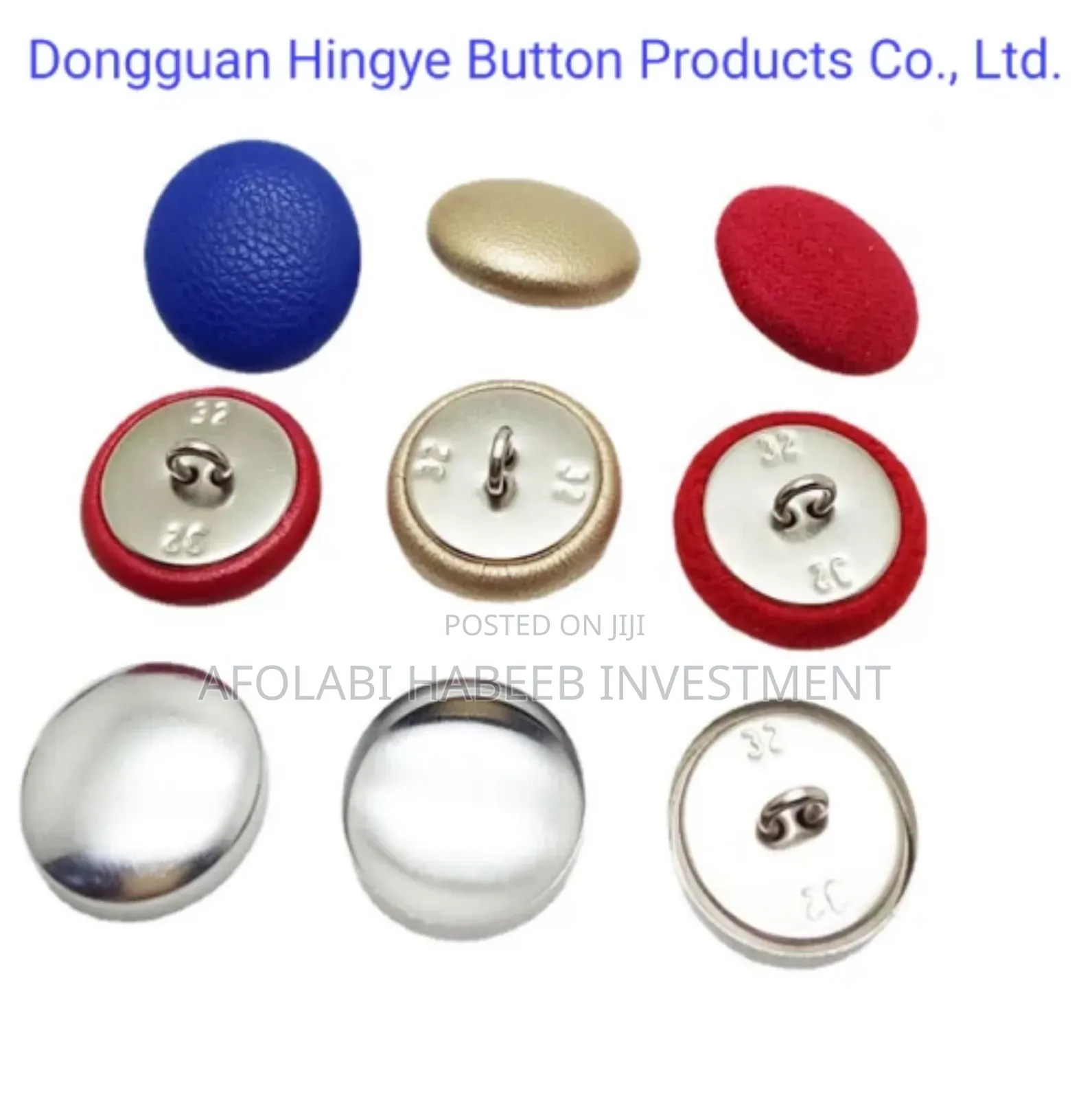 Aluminum Fabric Covered Button