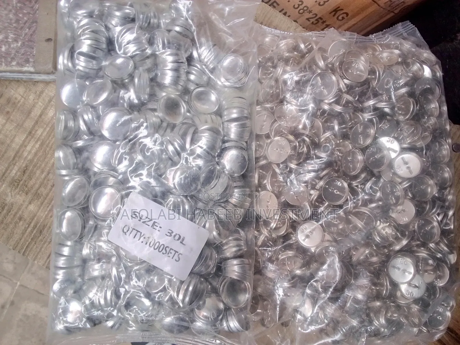 Aluminum Fabric Covered Button