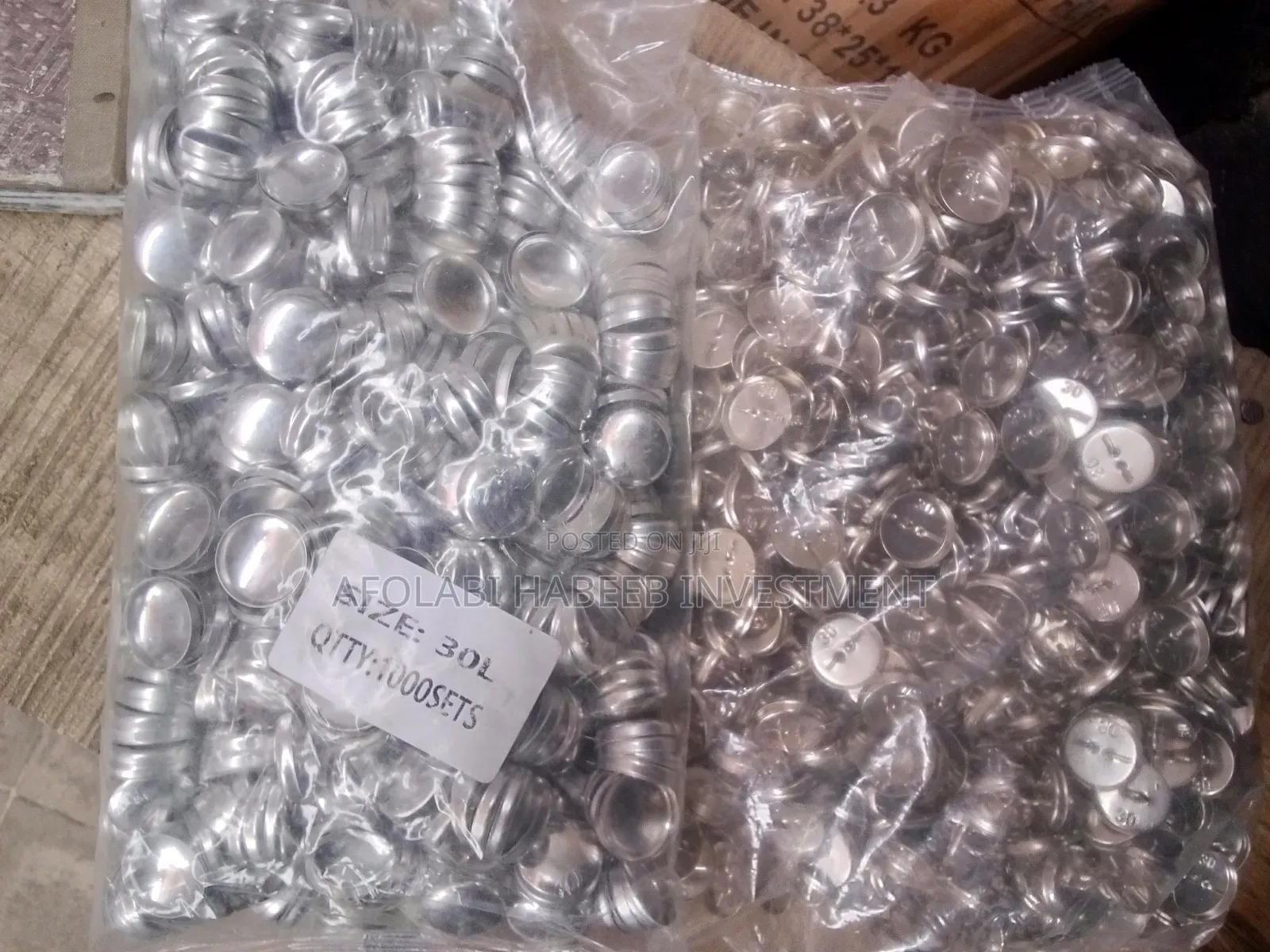 Aluminum Fabric Covered Button