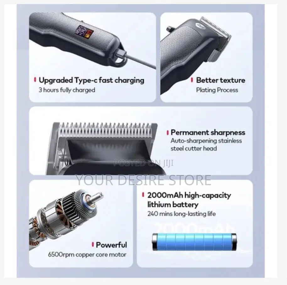 Itel Professional Hair Clipper Type-C Port Barber Wrap