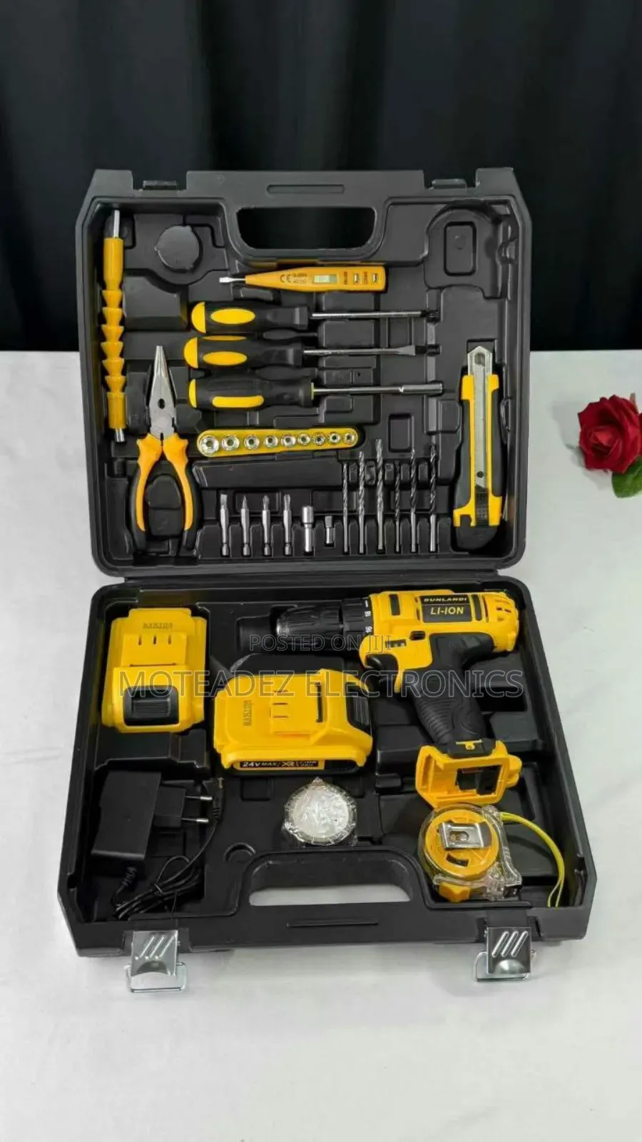 Rechargeable Multipurpose Hand Tools Box With 2 Batteries