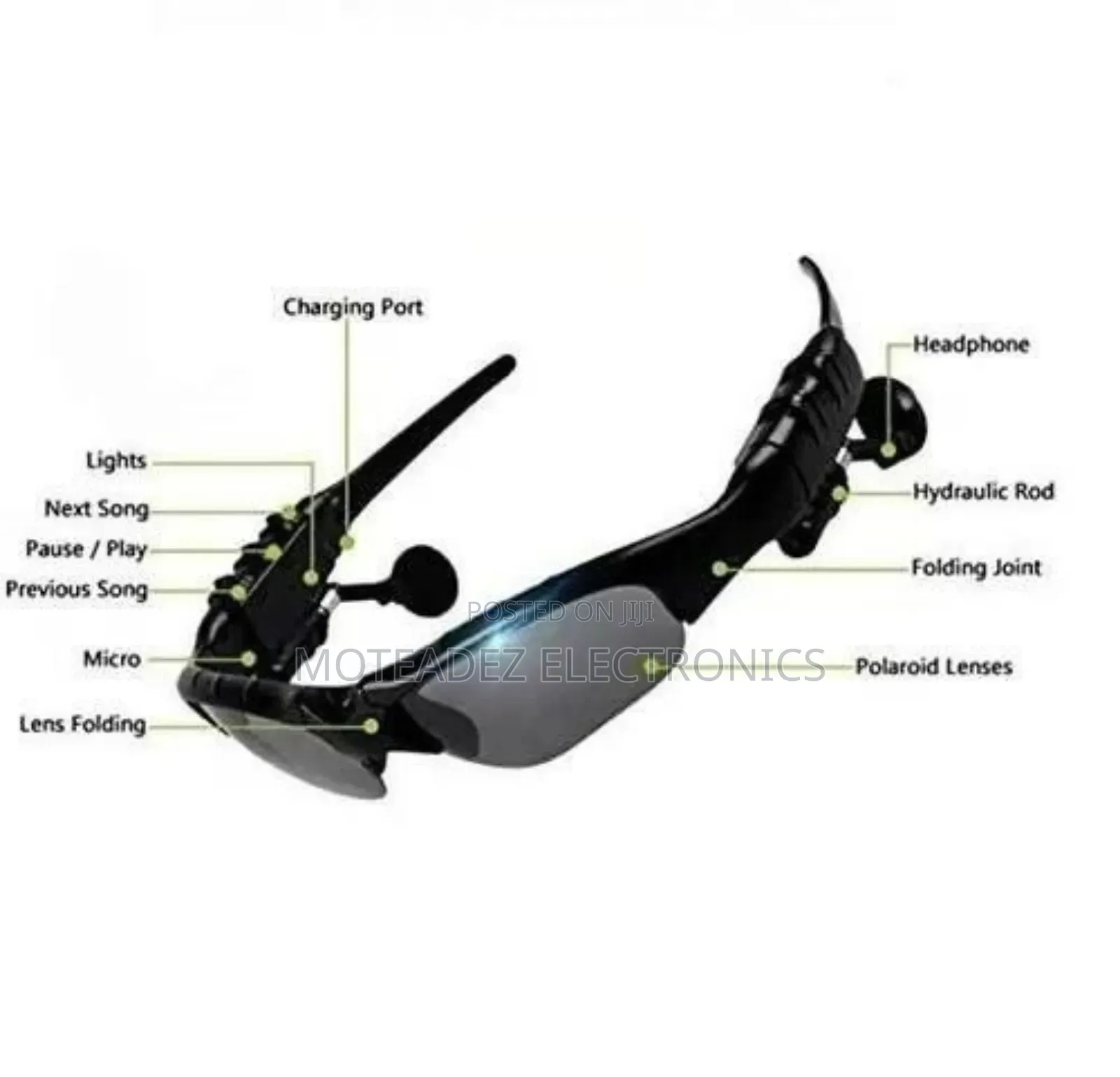 Bluetooth Rechargeable Sunglasses With Adjustable Earphones