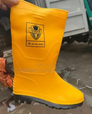 Yellow, Black, And Green Rainboot