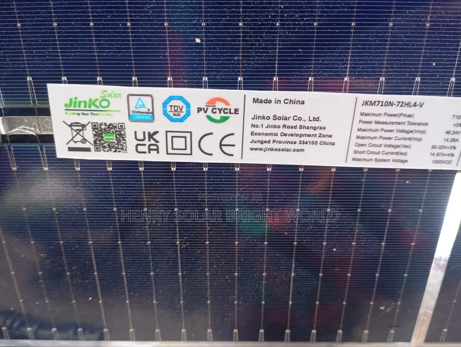 Jinko 710w Panel Mono