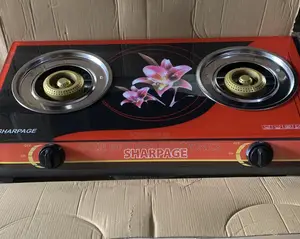 Sharpage Glass Top Auto Ignition Table Gas Cooker 2 Burners