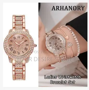 Arhanory 3 in 1 Women's Wristwatch Bracelet Set