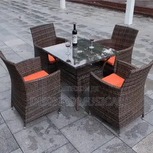 4 Piece Outdoor Rattan Chairs With Table