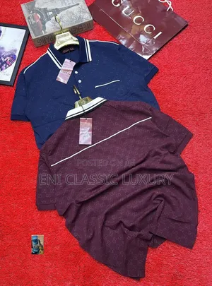 Gucci Luxury Designer Collar T-shirt 💯 Quality Well Branded