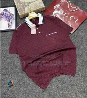 Gucci Luxury Designer Collar T-shirt 💯 Quality Well Branded