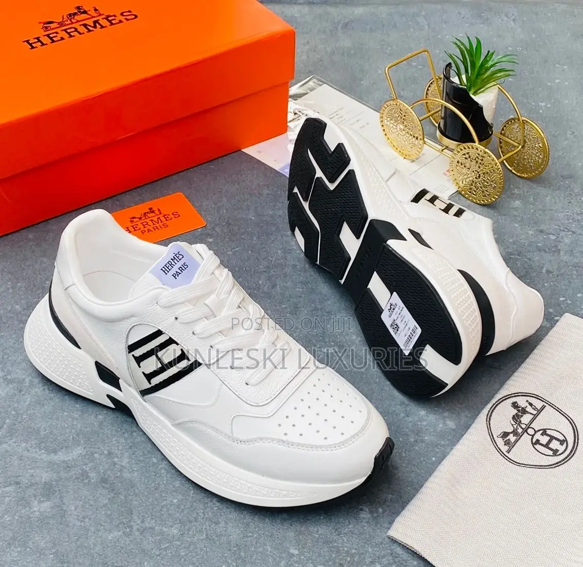 Original Hermes Paris Leather Sneakers Collections
