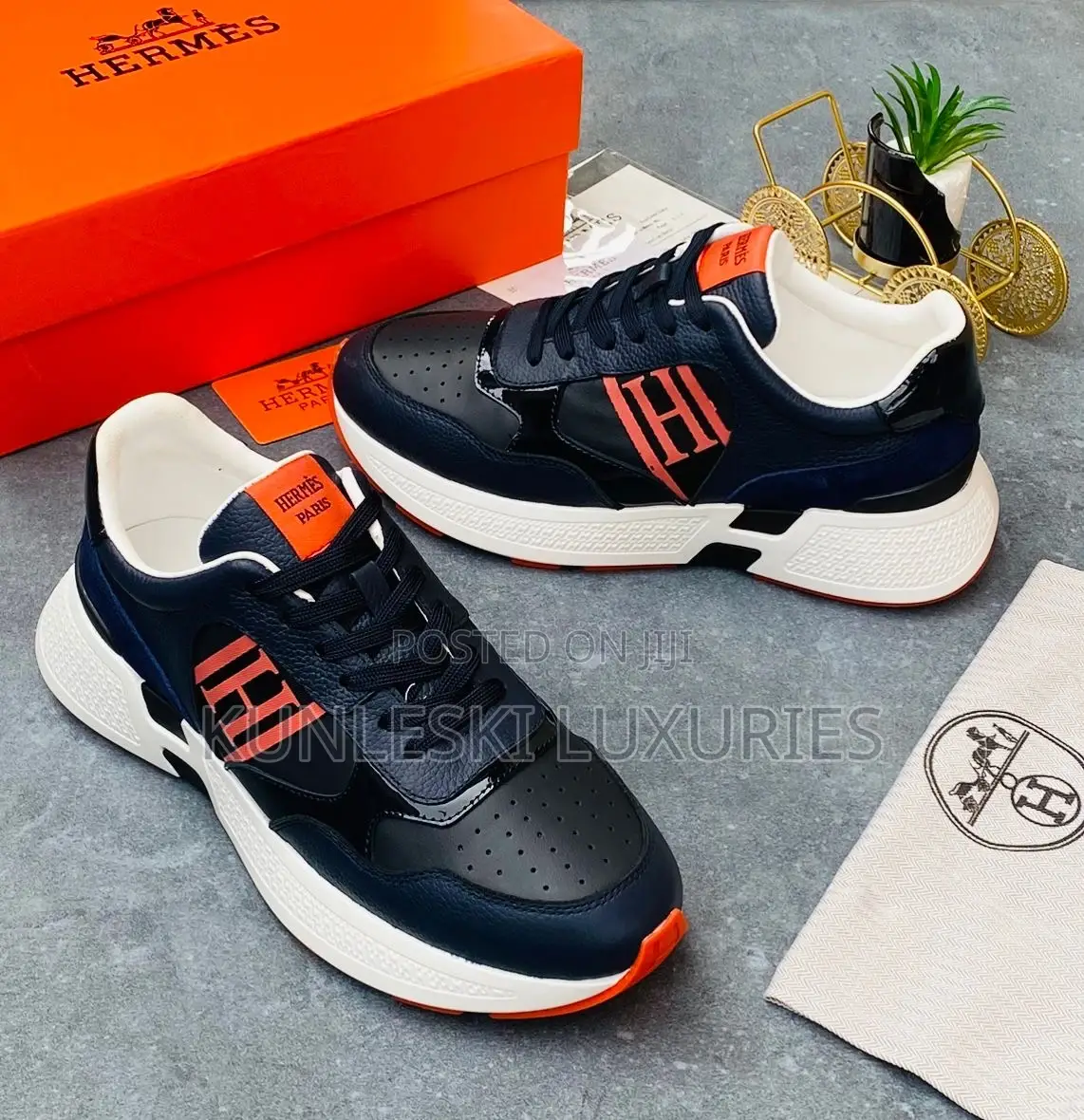 Original Hermes Paris Leather Sneakers Collections