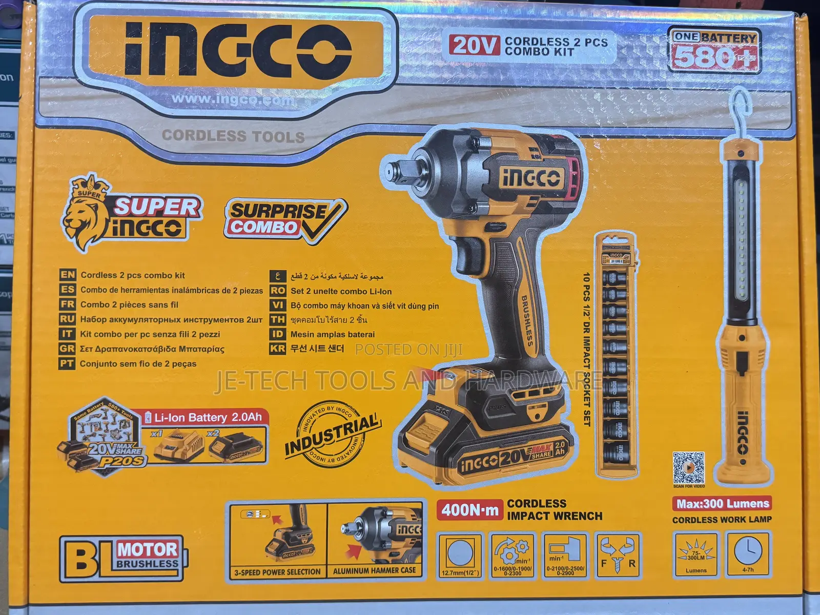 Ingco 20v Cordless 2-piece Combo Kit