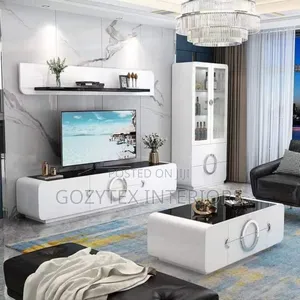 Set of Tv Stand, Center Table and Wine Bar
