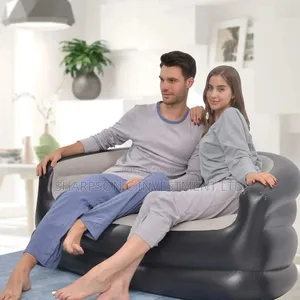 Inflatable Flocked Air Sofa Double Chair Indoor Outdoors