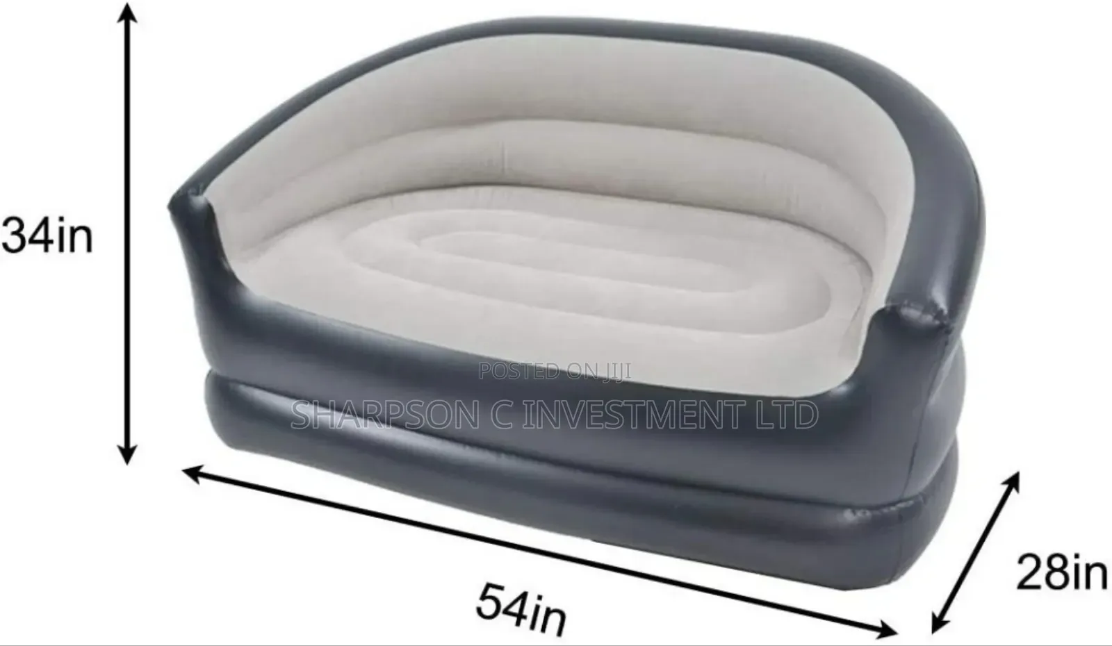 Inflatable Flocked Air Sofa Double Chair Indoor Outdoors