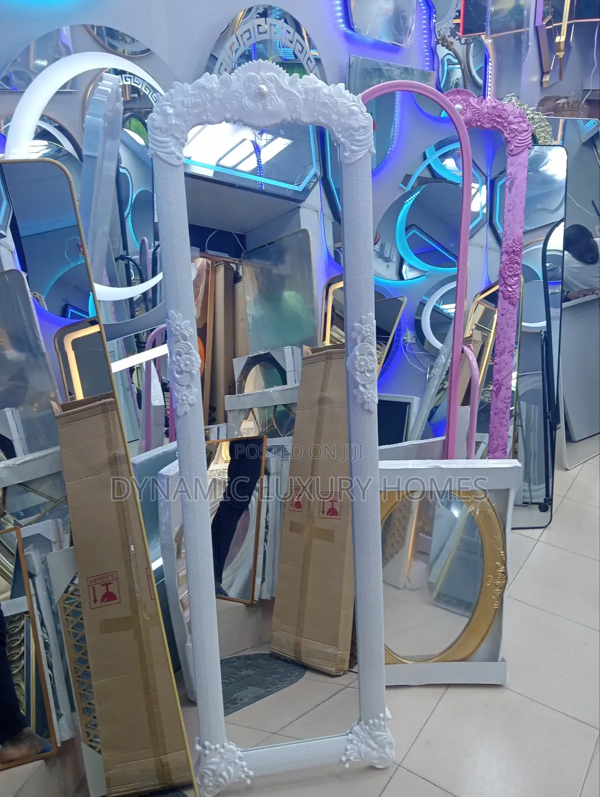 Luxury White Standing Mirror 160 Length by 45 Width