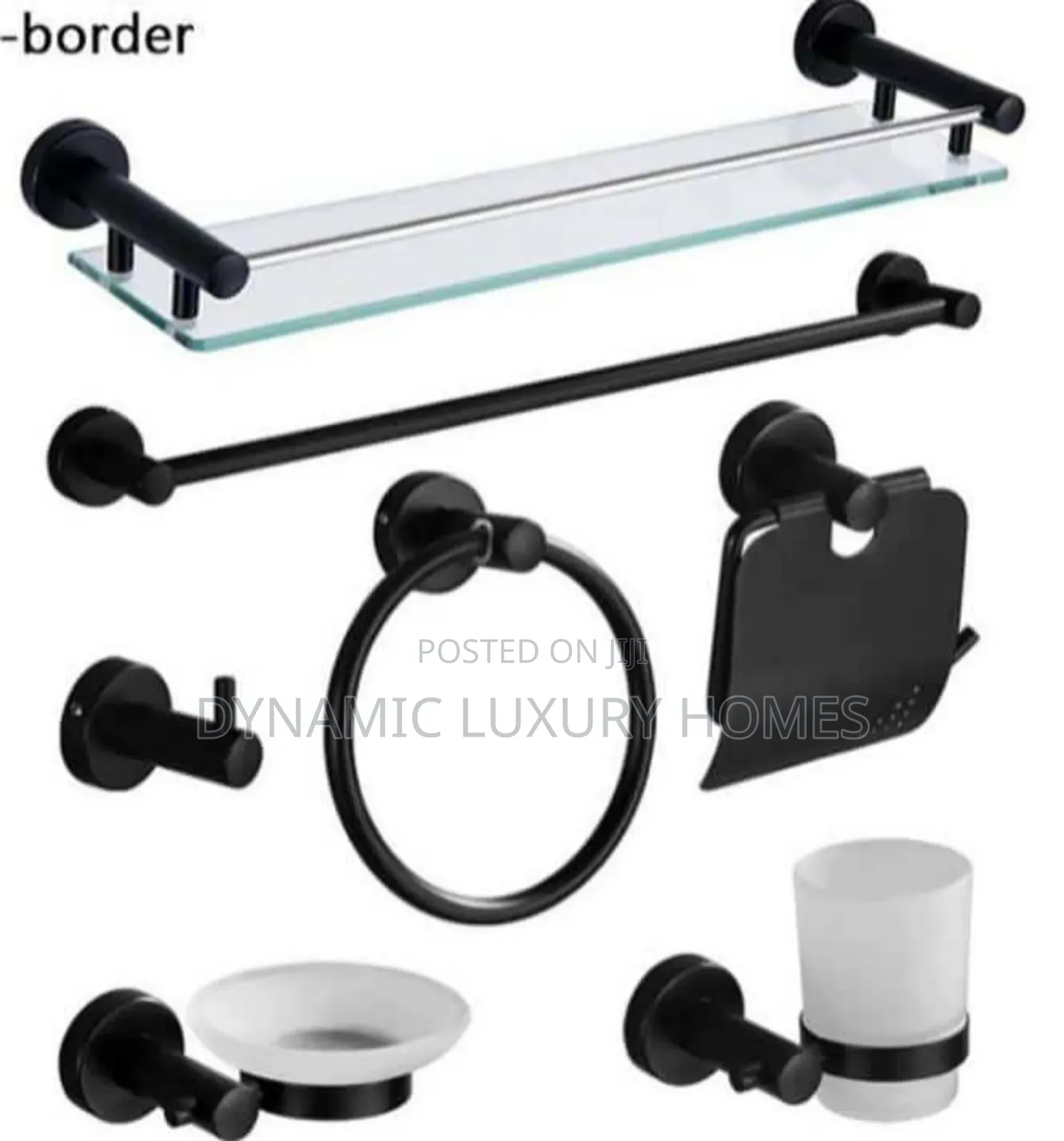 Matte Black Complete Set Bathroom Accessories