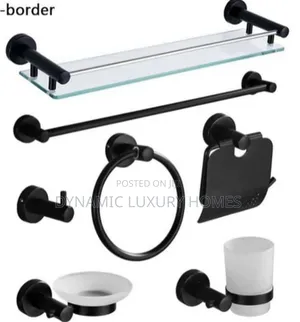 Matte Black Complete Set Bathroom Accessories