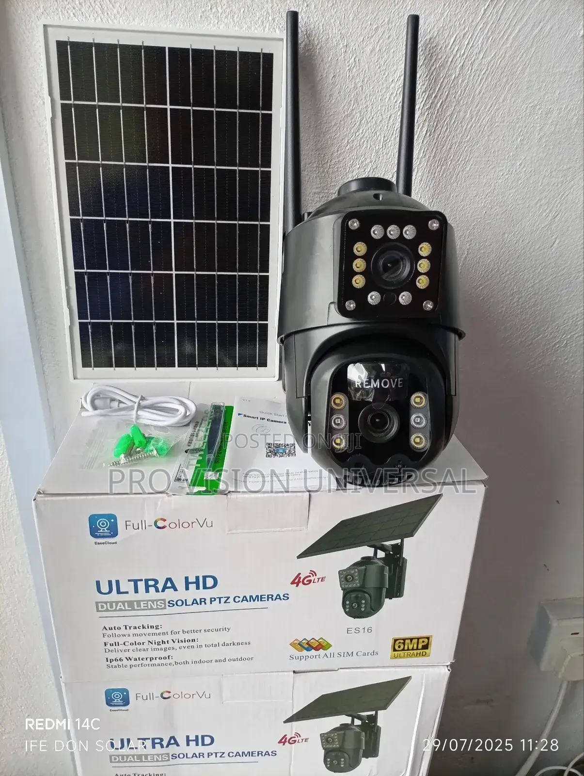 Solar Camera Eseecluod Dual Lens Security Camera
