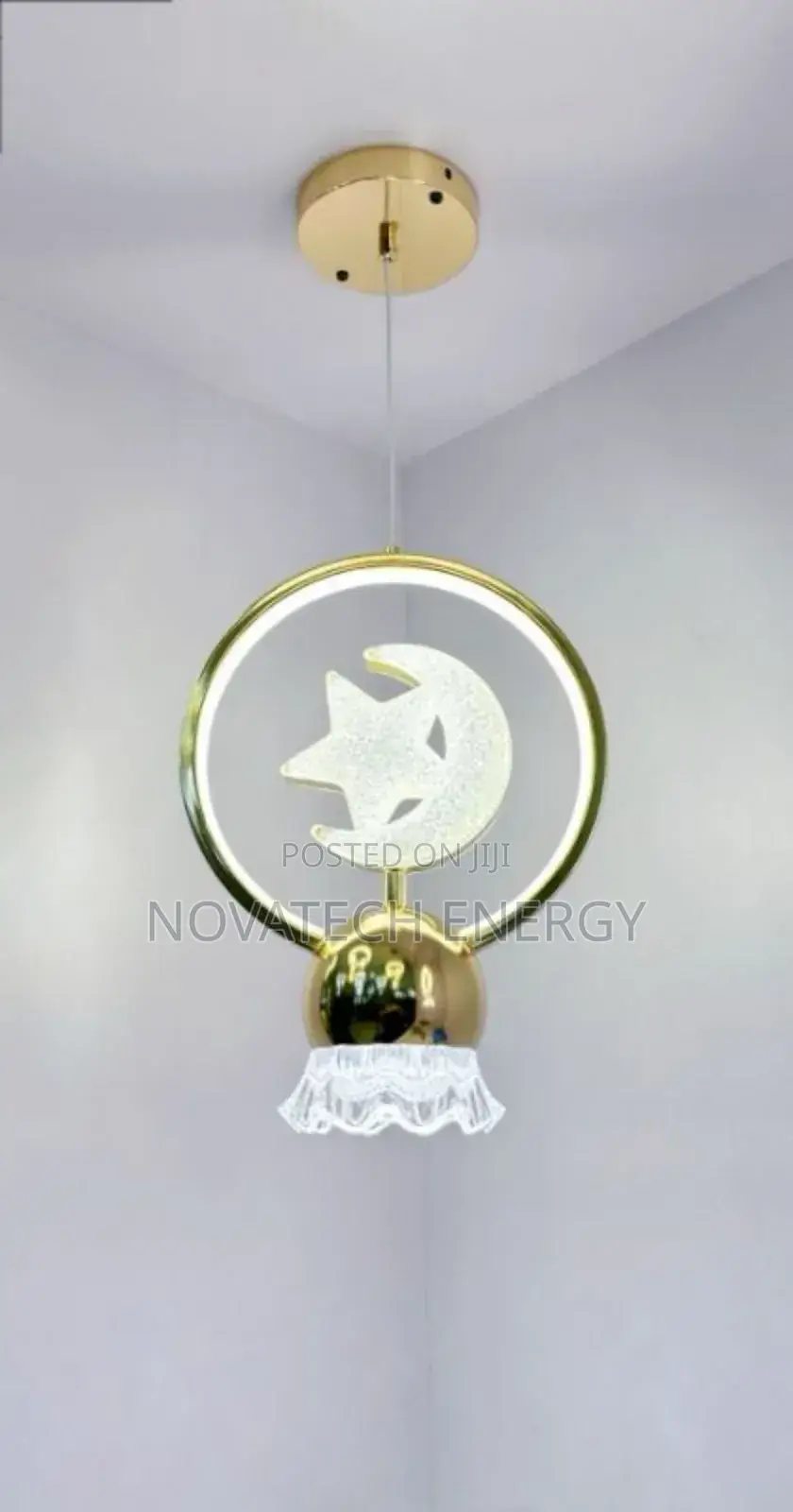 Moon and Star Simple Single Dropping Pendant Light