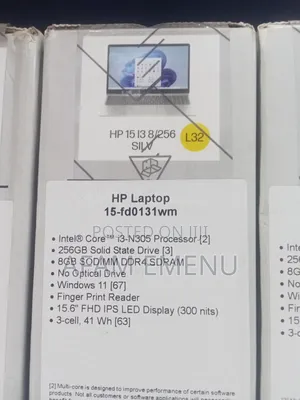 New Laptop HP 15 8GB Intel Core I3 SSD 256GB
