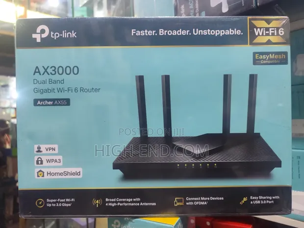 TP-Link Archer AX55 – Router Wi-Fi 6 Dual-Band AX3000 – Gigabit, Nero