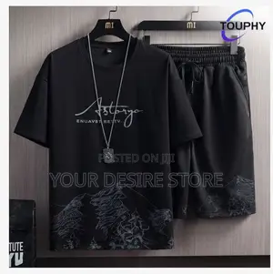 Touphy T-shirts +Shorts 100% Cotton Men's Short Sleeve Set