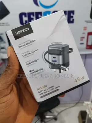 Ugreen 45w Gan Retractable Cable Qc 3.0 Fast Charger