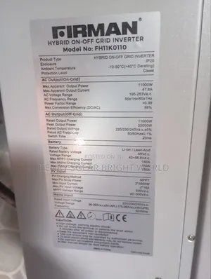 Firman 11kw 48v Hibrid Inverter