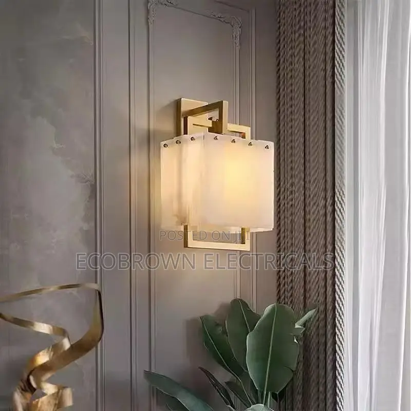 Luxury Gold Natural Marble Wall Light for Living Room