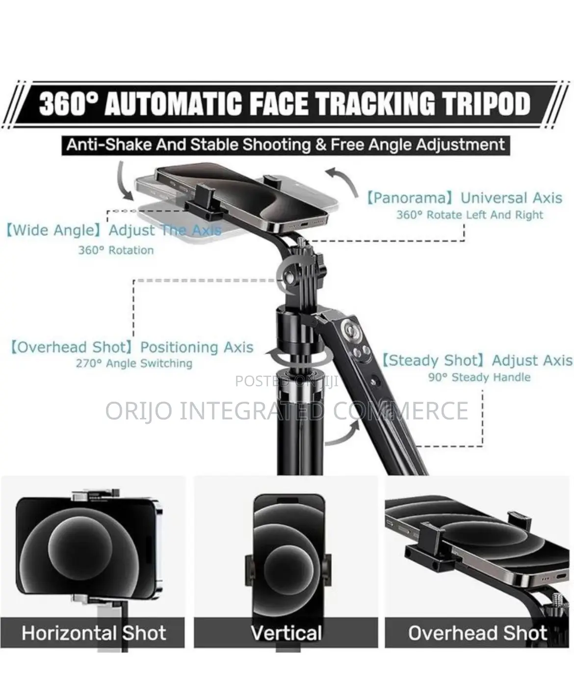 Auto Face Tracking Quadrapod 360 Rotation Tripod Stand