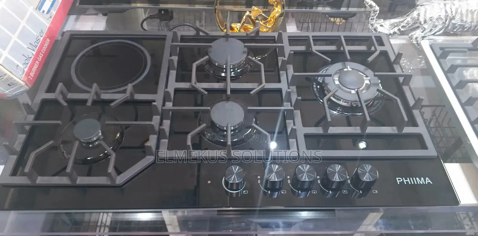 Phiima 90 Cm Gas and Induction Ceramic Hob