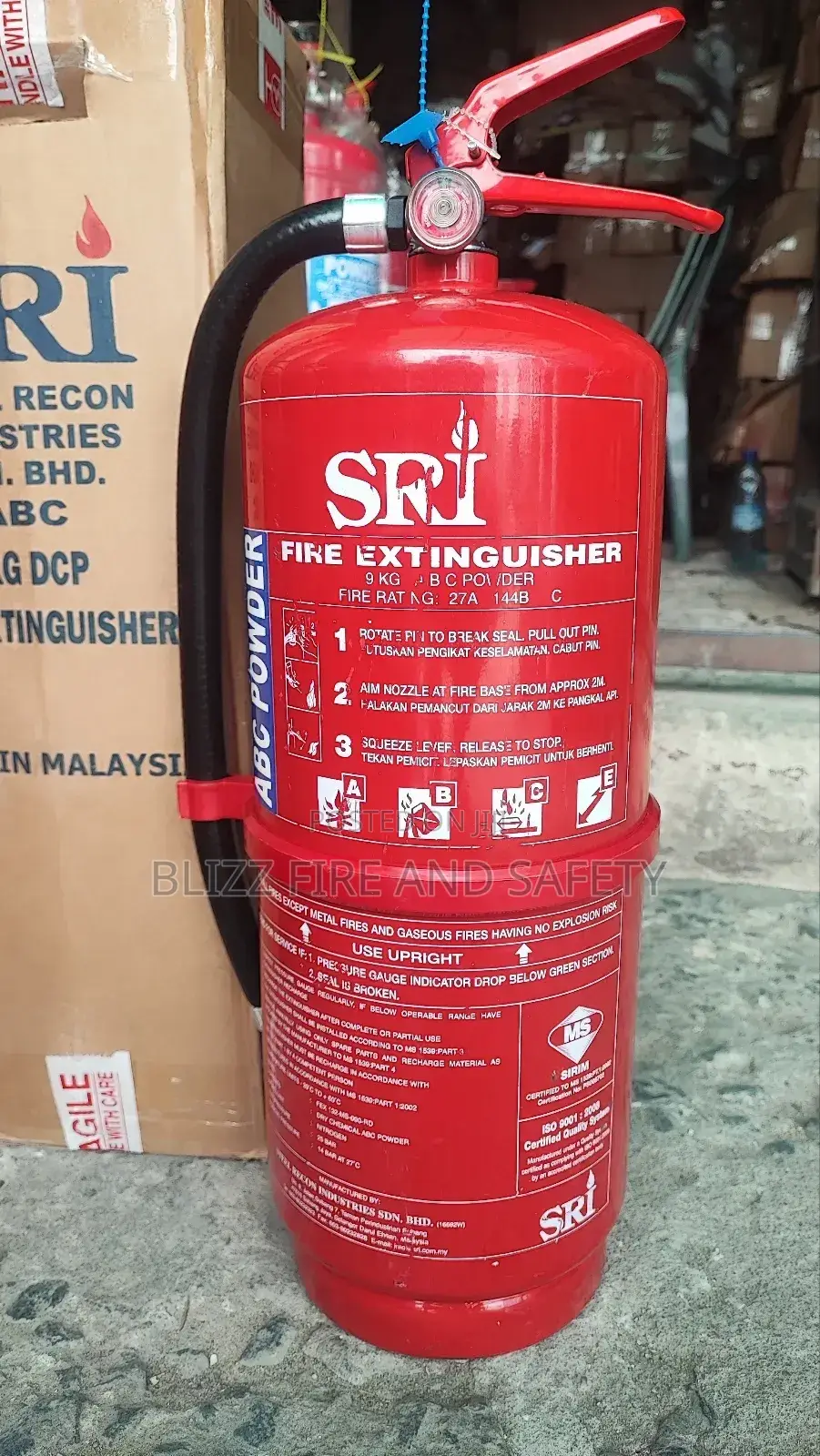 9kg Dcp Fire Extinguisher (Sri).