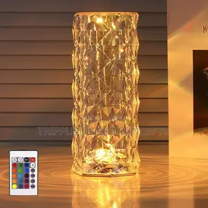 Led Diamond Rose Crystal Light Table Lamp,With a Remote