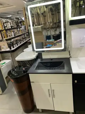 Cabinet Basin With Lead Light and Cabinet.