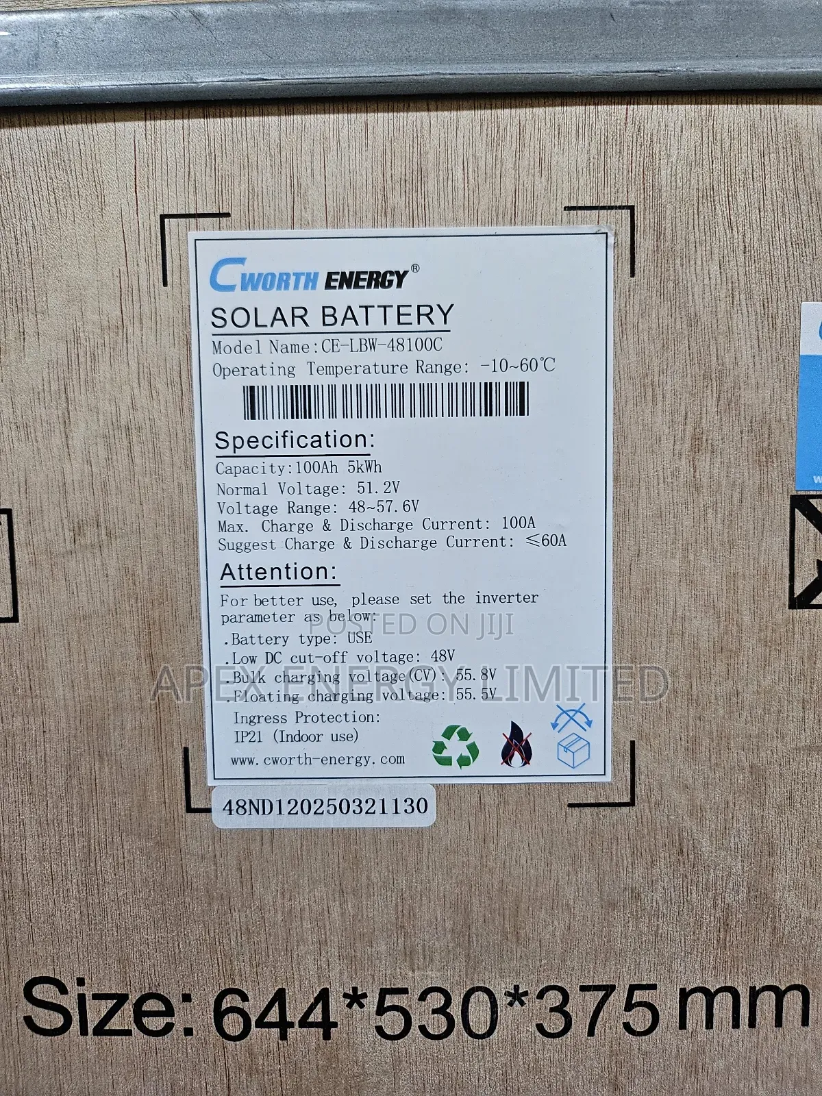 5kwh Cworth Lithium Battery 51.2v.