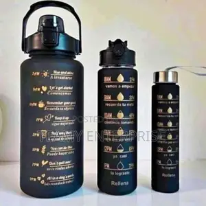 3 Set Water Bottle - Various Colours Available -3 In 1 Flask