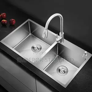 Kitchen Sink Double Complete Set With Mixer Tap Pullout Top