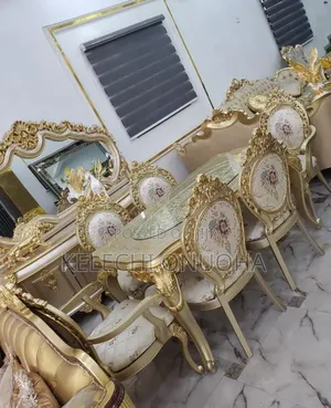 Royal Dinning Table With Marble Top 6 Sitter