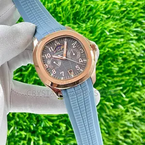 Patek Philippe Quality Luxury Men Rubber Strap Wristwatch