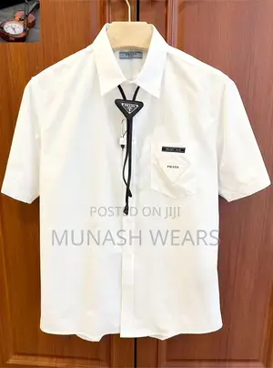 Prada Luxury Shirt With Mini Tie
