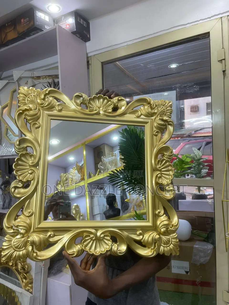 Vintage Square Gold Mirror