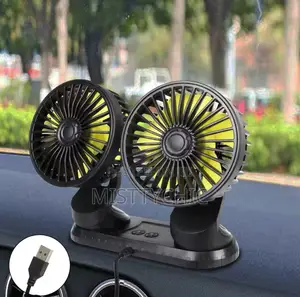 Dual Head Usb Powered Car Fan Abs