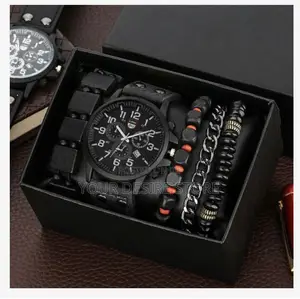 5-Piece Men's Watch and Bracelet Set, Watch Series